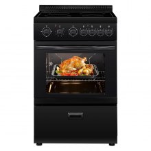24 in Electric Range Oven 2.7 Cu. Ft. 4 Cooktop Burners Stainless Steel Body