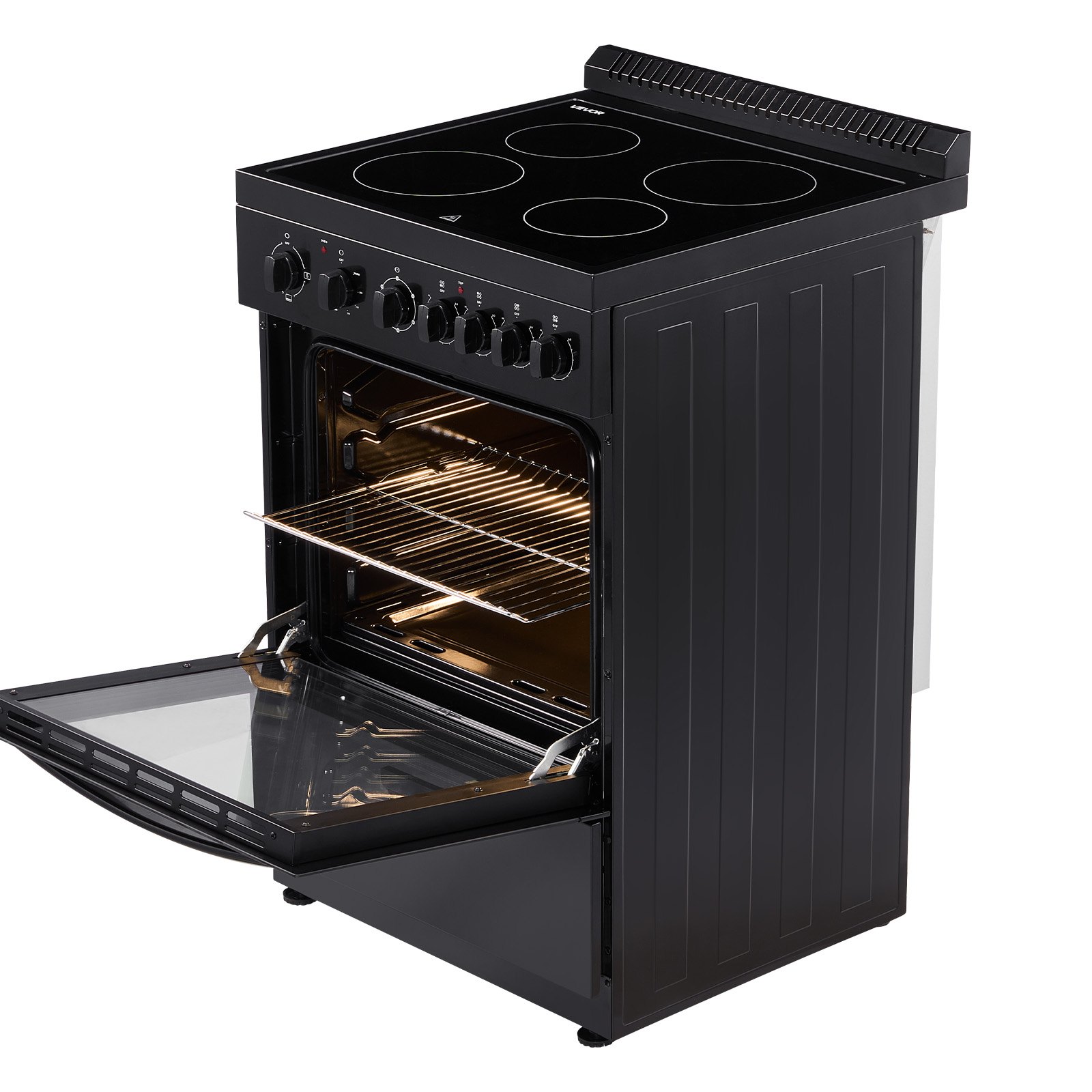 VEVOR 24 in Electric Range Oven, 2.7 Cu. Ft. Capacity Compact Freestanding Oven, Stainless Steel Kitchen Stove with 4 Burners, Easy Reach Rack, Storage Drawer, Drip Pan, Indicator Light(No Power Cord)