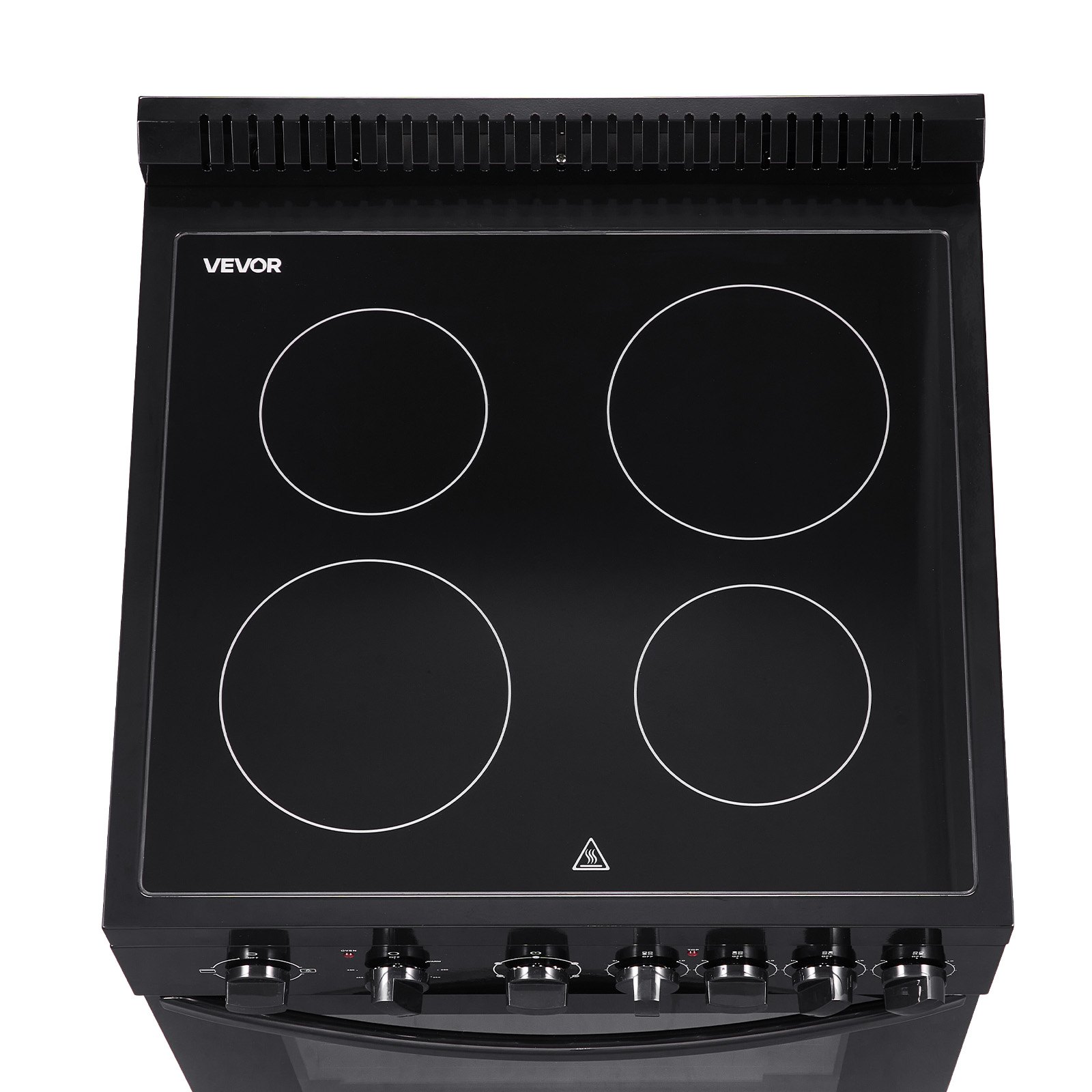 VEVOR 24 in Electric Range Oven, 2.7 Cu. Ft. Capacity Compact Freestanding Oven, Stainless Steel Kitchen Stove with 4 Burners, Easy Reach Rack, Storage Drawer, Drip Pan, Indicator Light(No Power Cord)