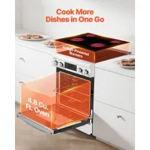 30 in Electric Range Oven 4.8 Cu. Ft. 4 Cooktop Burners Stainless Steel Body