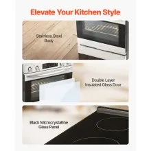 30 in Electric Range Oven 4.8 Cu. Ft. 4 Cooktop Burners Stainless Steel Body