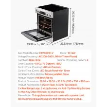 30 in Electric Range Oven 4.8 Cu. Ft. 4 Cooktop Burners Stainless Steel Body