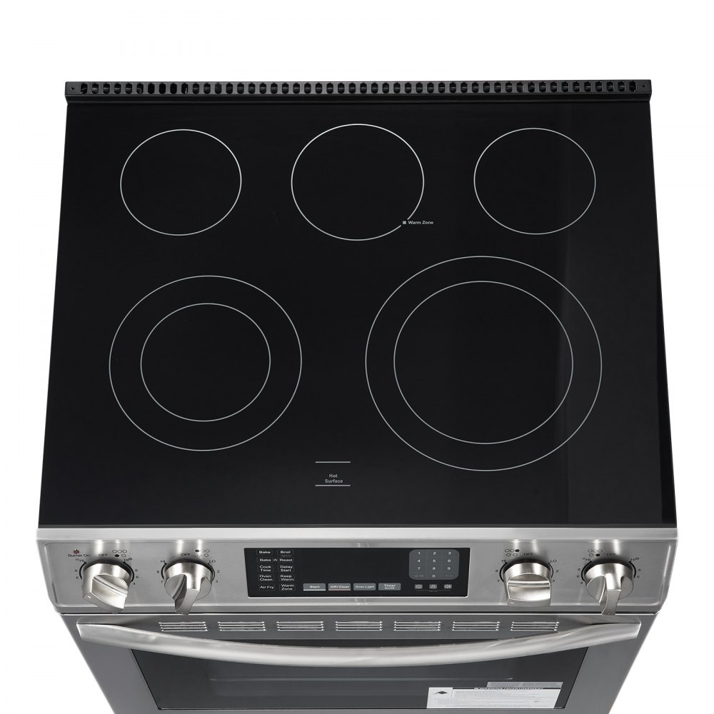 VEVOR 30 in Electric Range Oven, 4.8 Cu. Ft. Capacity Compact Freestanding Oven, Stainless Steel Kitchen Stove, with 5 Burners, Timer, Self-Cleaning, Easy Reach Racks, Storage Drawer(No Power Cord)