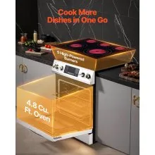30 in Electric Range Oven 4.8 Cu. Ft. 5 Cooktop Burners Stainless Steel Body