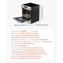 30 in Electric Range Oven 4.8 Cu. Ft. 5 Cooktop Burners Stainless Steel Body