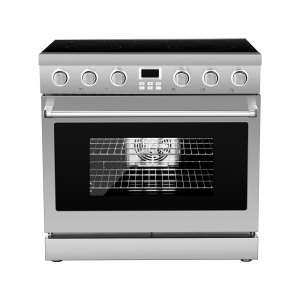 VEVOR 36 in Electric Range Oven, 6.0 Cu. Ft. Capacity Compact Freestanding Oven, Stainless Steel Kitchen Stove, with 5 Burners, Digital Screen Button Control, Easy Reach Racks for RV(No Power Cord) | VEVOR US