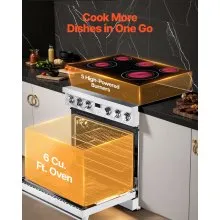 36 in Electric Range Oven 6.0 Cu. Ft. 5 Cooktop Burners Stainless Steel Body