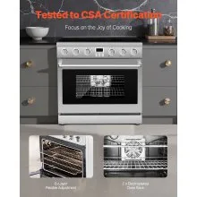 36 in Electric Range Oven 6.0 Cu. Ft. 5 Cooktop Burners Stainless Steel Body