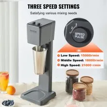 VEVOR Milkshake Maker Machine, 375W Commercial Milk Shake Maker Mixer, Single Head Drink Mixer Blender Machine, 3-Speed Milkshake Blender with 27.7oz Stainless Steel Cup for Commercial