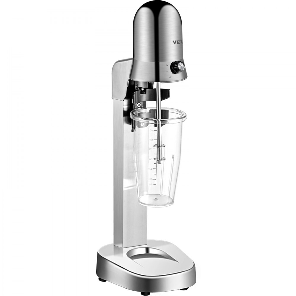 VEVOR Milkshake Maker, Single-Head Milkshake Machine, 280W Milkshake Mixer, Malt Maker with 800ml Cups (Stainless Steel/PC), 2-Speed Electric Milk Shake Machine, 18000RPM Drink Mixer, Stainless Steel
