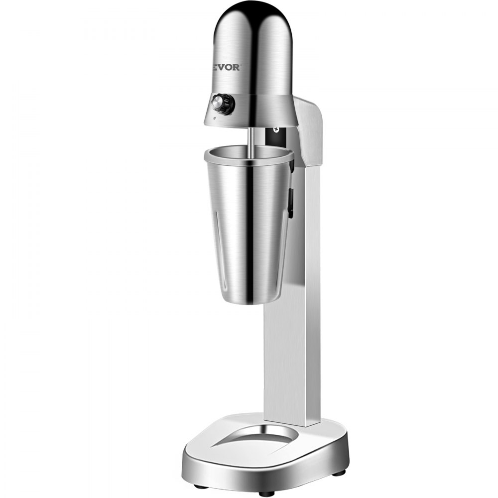 VEVOR Milkshake Maker, Single-Head Milkshake Machine, 280W Milkshake Mixer, Malt Maker with 800ml Cups (Stainless Steel/PC), 2-Speed Electric Milk Shake Machine, 18000RPM Drink Mixer, Stainless Steel