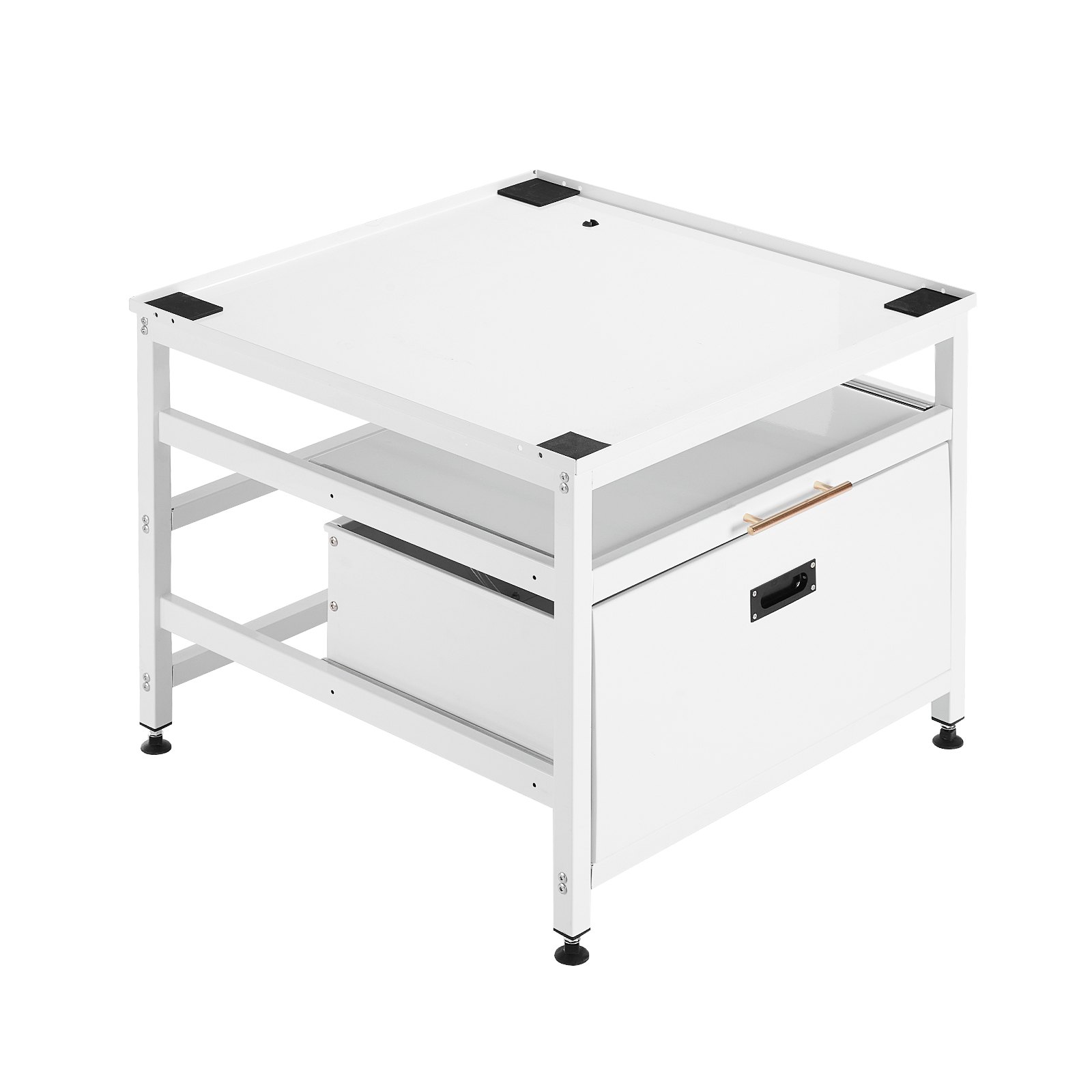 VEVOR Laundry Pedestal, 23 in Height, 29 x 29 in Washer and Dryer Pedestals with Pull-out Tray and Storage Space, 700 lbs Load Capacity, Non-Slip Feet Washing Machine Stand Universal Fit, White