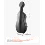 VEVOR 4/4 Full Size Cello Case, Composite Carbon Fiber, Lightweight Portable Travel Carrying Bag, with Plush Lining, Dual Shoulder Straps, Anti-Scratch, Professional Cello-Shape, for Cello, Black