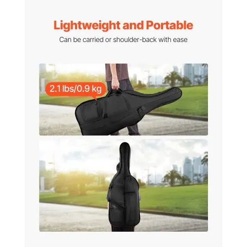 Funda Para Violonchelo 4/4 VEVOR - Ligera, Con Correas Dobles, Protección Antiarañazos, Color Negro