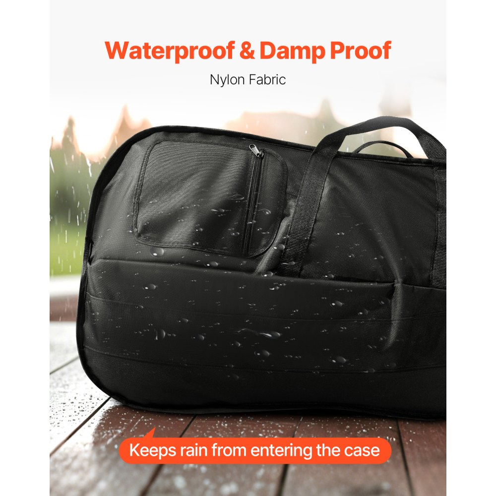 VEVOR 4/4 Full Size Cello Case, Nylon Waterproof, Lightweight Portable Travel Carrying Bag, with Reinforced Handle, Dual Shoulder Straps, Anti-Scratch, Professional Cello-Shape, for Cello, Black