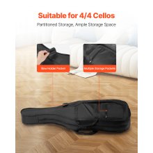 Portable Composite Carbon Fiber 4/4 Full Size Violin Case Black Carrying Bag