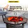 VEVOR Fire Pit Heat Deflector 24 x 24 x 13 Inch, Stainless Steel Fire Pit Cover 1.5mm Thick, Square Fire Pit Burner Cover to Push Heat Down and Out, Fire Pit Lid with Foldable Legs and Carrying Handle