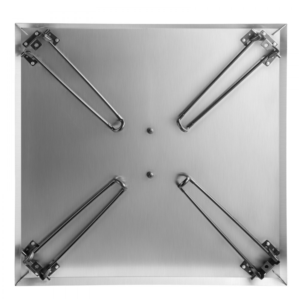 VEVOR Fire Pit Heat Deflector 30 x 30 x 13 Inch, Stainless Steel Fire Pit Cover 1.5mm Thick, Square Fire Pit Burner Cover to Push Heat Down and Out, Fire Pit Lid with Foldable Legs and Carrying Handle