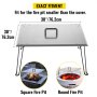 VEVOR Fire Pit Heat Deflector 30 x 30 x 13In Stainless Steel Fire Pit Cover 1.5 mm Thick Square Fire Pit Burner Cover to Push Heat Down and Out, drop in Fire Pan with Foldable Legs and Carrying Handle