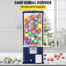 VEVOR Vending Machine, 25.2" Height Candy Gumball Machine, Huge Load Capacity Gumball Bank, Candy Vending Machine for 1.8"-2.2" Gadgets, Perfect for Game Stores and Retail Stores Vintage Style Blue