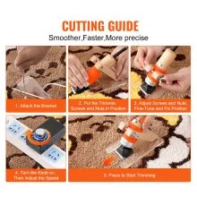 VEVOR Carpet Trimmer with Shearing Guide, 200W Electric Speed Adjustable Rug Carver, Tufting Shears with 2 Blades, Wooden Handle Carpet Carving Clippers for Handmade Rug Cleaning and Tufted Rug
