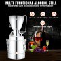 VEVOR Water Alcohol Distiller, 6.7 Gal/30 L, 304 Stainless Steel Still with 6-Lap Coil, Home Distillery Kit with 5 Kg Output per Time, with Thermometer Vinometer Pump, for Whiskey Brandy Essential Oil