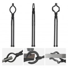 VEVOR Blacksmith Tongs, 18” 3 PCS, V-Bit Bolt Tongs, Wolf Jaw Tongs and Z V-Bit Tongs, Carbon Steel Forge Tongs with A3 Steel Rivets, for Beginner and Seasoned Blacksmiths, Bladesmiths and Craftsmen