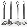 VEVOR Blacksmith Tongs, 4 PCS, V-Bit Bolt Tongs, Wolf Jaw Tongs, Z V-Bit Tongs and Gripping Tongs, Carbon Steel Forge Tongs with A3 Steel Rivets, for Beginner and Seasoned Blacksmiths, Bladesmiths