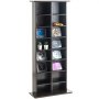 Gabinete de almacenamiento multimedia VEVOR, estante para DVD de 8 capas con capacidad para 464 CD, estantes ajustables para CD, 16 compartimentos, protege y organiza colecciones de música, películas, videojuegos o recuerdos, color espresso