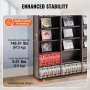 VEVOR media storage cabinet with 148.81 lbs overall load capacity, widened base design for stability.