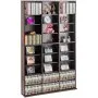 VEVOR Media Storage Cabinet, 9-Layer DVD Shelf Holds 756 CDs, Adjustable CD Shelves 27 Compartments, Protects & Organizes Music, Movie, Video Games or Memorabilia Collections,  Nut-brown
