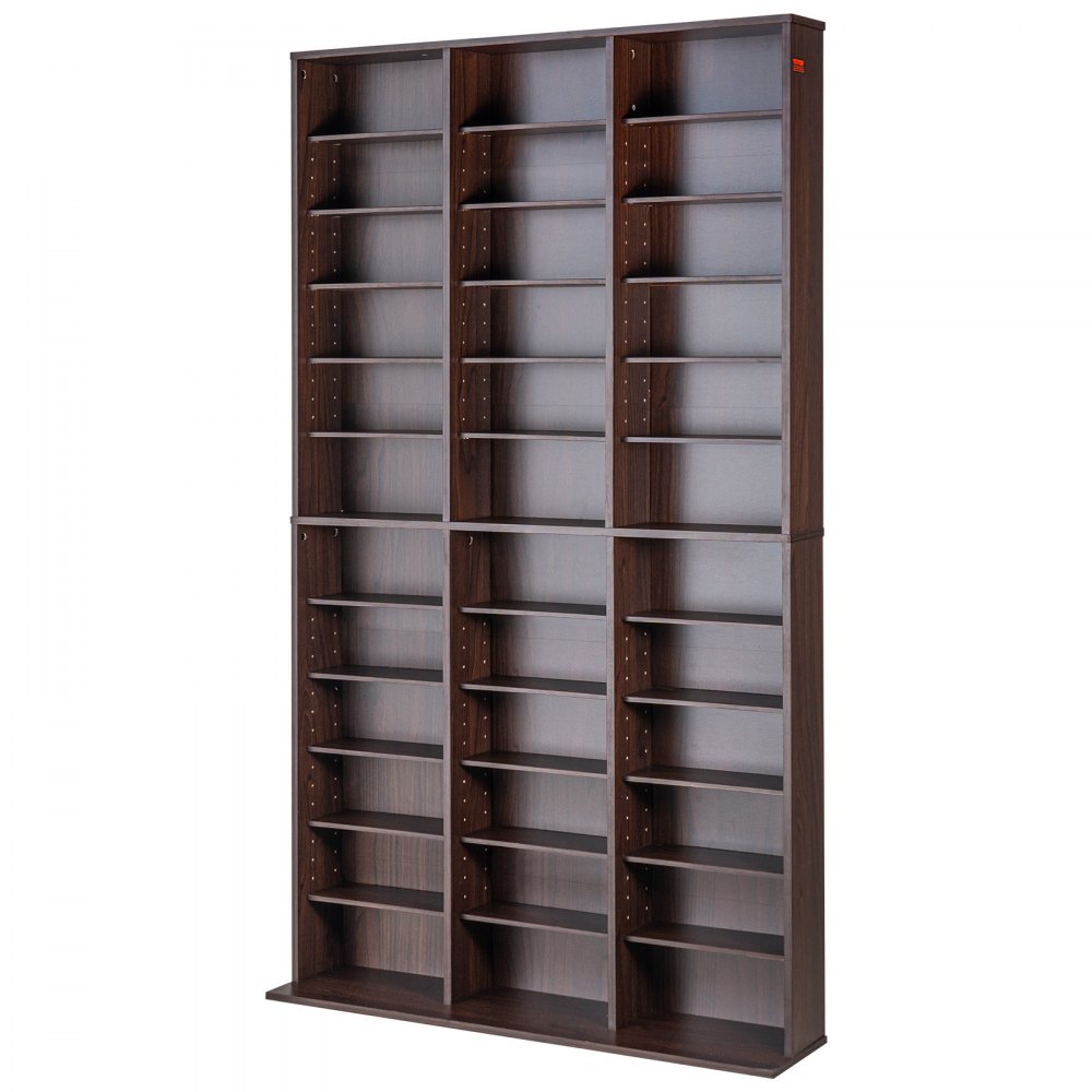 VEVOR Media Storage Cabinet, Adjustable DVD Cabinet, CD Storage Holds up to 1080 CDs, Protects & Organizes Music, Movie, Video Games or Memorabilia Collections-Espresso