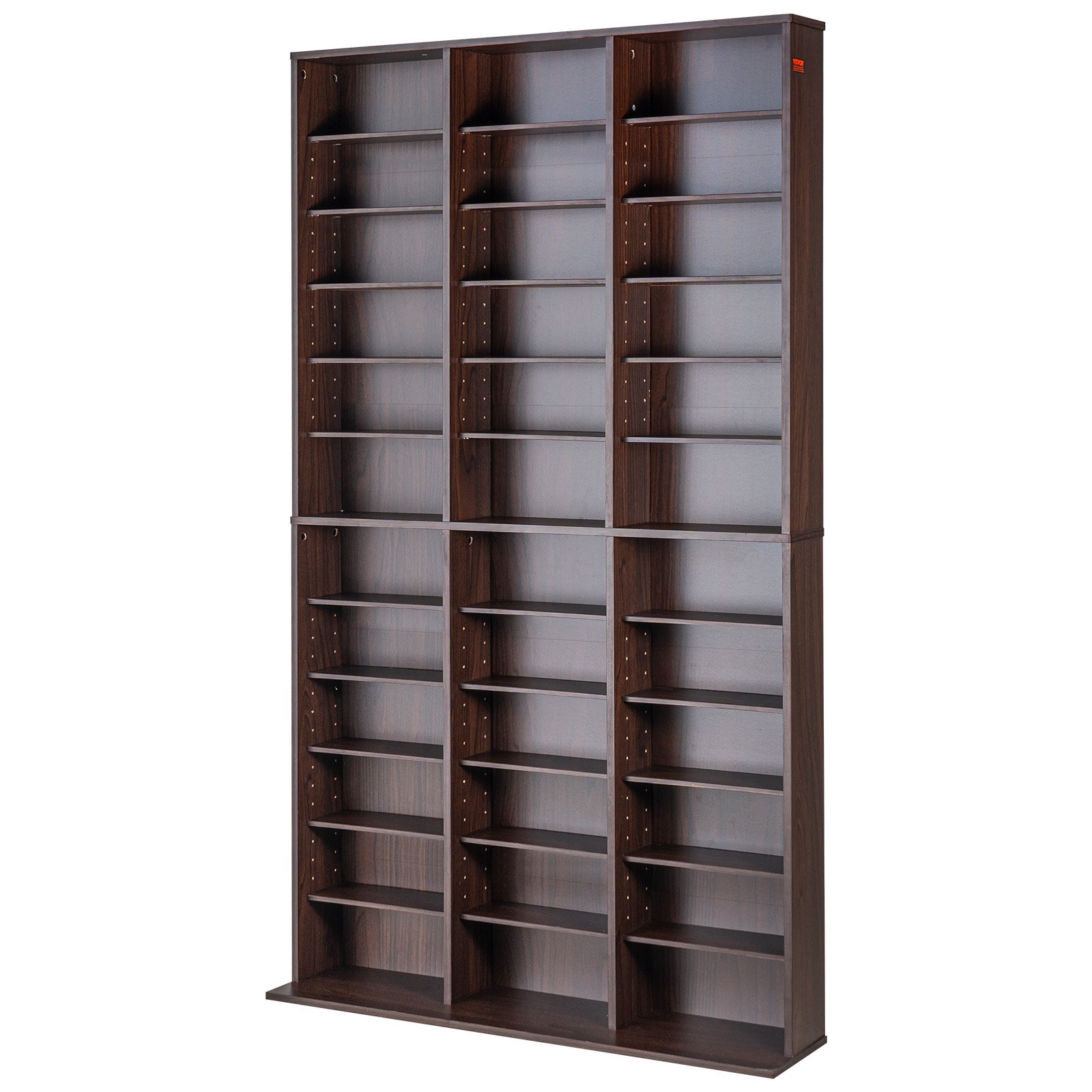 VEVOR Media Storage Cabinet, Adjustable DVD Cabinet, CD Storage Holds up to 1080 CDs, Protects & Organizes Music, Movie, Video Games or Memorabilia Collections-Espresso
