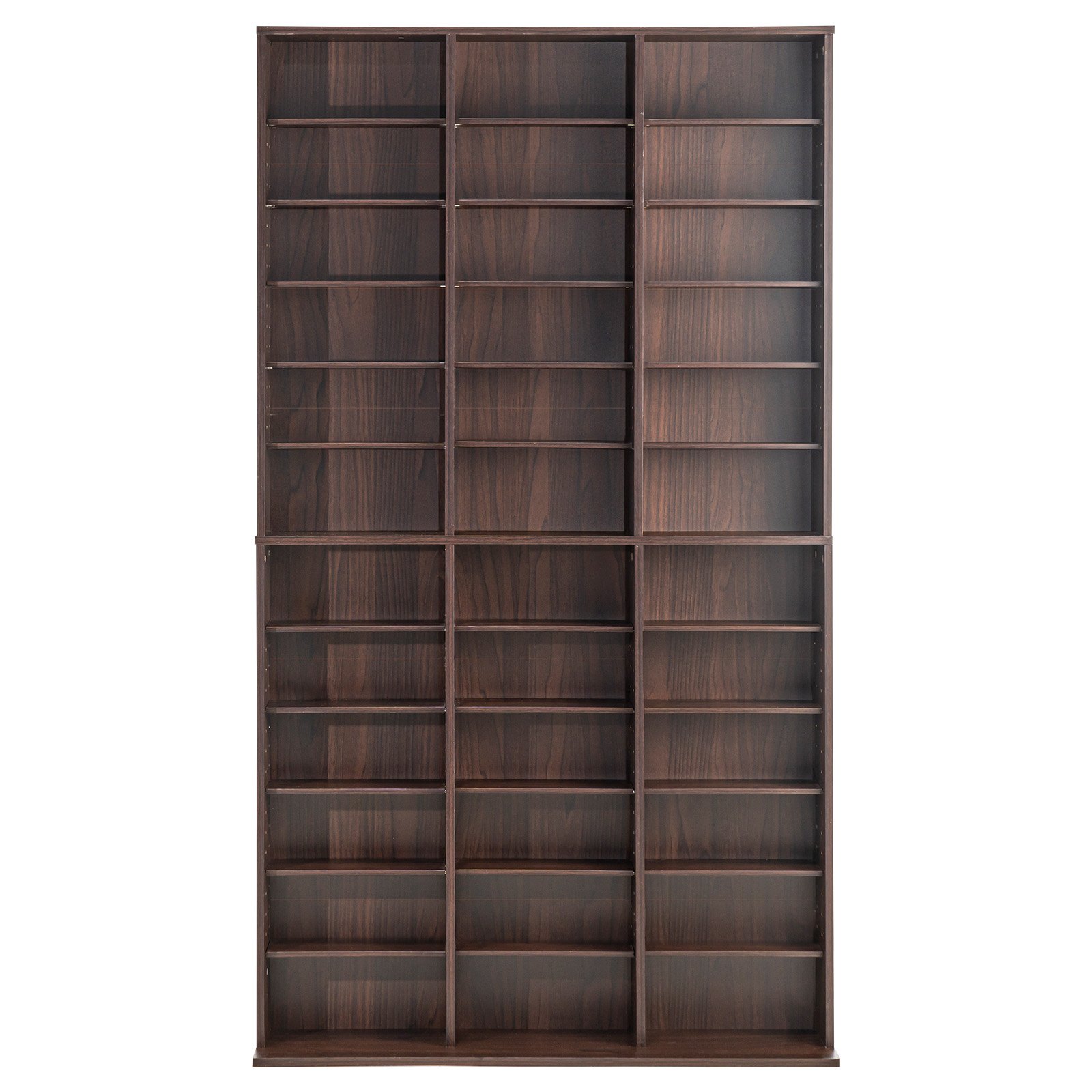 VEVOR Media Storage Cabinet, Adjustable DVD Cabinet, CD Storage Holds up to 1080 CDs, Protects & Organizes Music, Movie, Video Games or Memorabilia Collections-Espresso