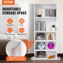 VEVOR Media Storage Cabinet 5 Layers Adjustable DVD Shelves Holds 240 CDs White