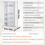 VEVOR Media Storage Cabinet, 5-layer DVD Shelf Holds up to 240 CDs, Adjustable CD Shelves, Protects & Organizes Music, Movie, Video Games or Memorabilia Collections, White