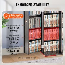 VEVOR Media Storage Cabinet 4 Layers Adjustable DVD Shelves 576 CDs Espresso