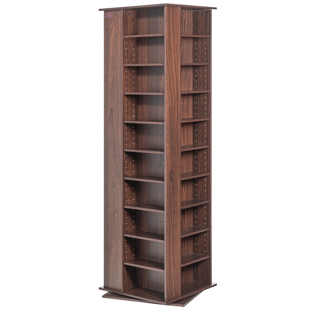 VEVOR Media Storage Cabinet, Rotating Media Tower, Holds up to 1040 CDs, Protects & Organizes Music, Movie, Video Games or Memorabilia Collections- Espresso
