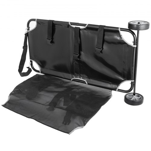 VEVOR Animal Stretcher, 45 x 25 Inch Max. 250 lbs Capacity, Dog Transport Pet Trolley with Wheels, Veterinary Apply for Large Pets, Black