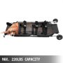 Vevor Animal Stretcher Pet Trolley Dog Stretcher + Wheels 48x27" Stainless Steel