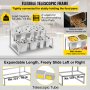 VEVOR Expandable Spice Rack, 13.8"-23.6" Adjustable, 2-Tier Stainless Steel Organizer Shelf with 4 1/9 Pans 4 1/6 Pan 8 Ladles, Countertop Inclined Holder for Sauce Ingredients Fruits, for Kitchen Use