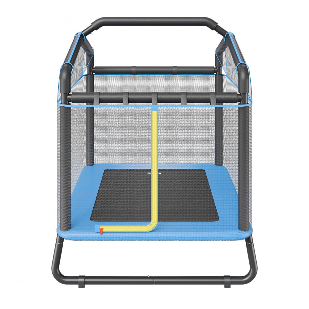 VEVOR 6FT Trampoline for Kids, 72" Indoor/Outdoor Toddlers Trampoline, Mini Baby Trampoline with Safety Enclosure Net, Gymnastics Bar, Hammock, Recreational Trampoline Birthday Gift for 3+ Years Kids