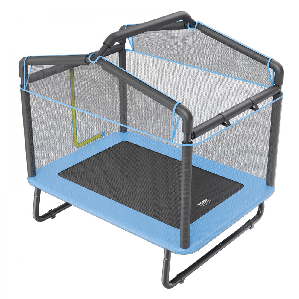 VEVOR 6FT Trampoline for Kids, 72" Indoor/Outdoor Toddlers Trampoline, Mini Baby Trampoline with Safety Enclosure Net, Gymnastics Bar, Hammock, Recreational Trampoline Birthday Gift for 3+ Years Kids