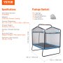 Trampoline pour enfants VEVOR avec filet de sécurité, 69x50x65 pouces, 55,56 lb, capacité de 154 lb, tissu pvc, acier q195.