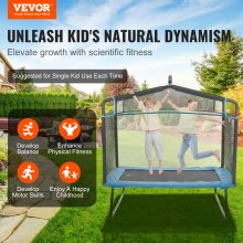 VEVOR 6FT Trampoline for Kids, 72" Indoor/Outdoor Toddlers Trampoline, Mini Baby Trampoline with Safety Enclosure Net, Gymnastics Bar, Hammock, Recreational Trampoline Birthday Gift for 3+ Years Kids