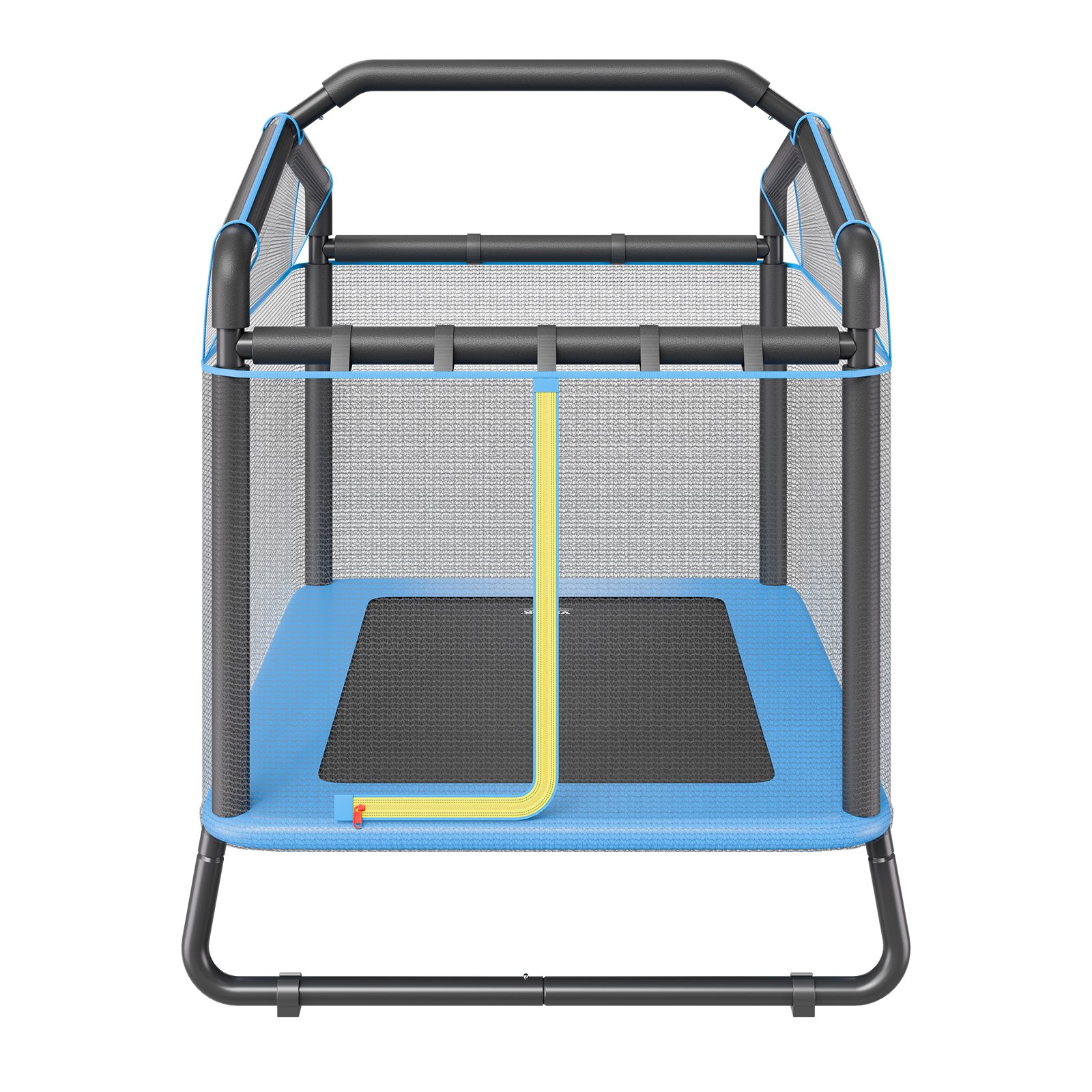 VEVOR 6FT Trampoline for Kids, 72" Indoor/Outdoor Toddlers Trampoline, Mini Baby Trampoline with Safety Enclosure Net, Gymnastics Bar, Hammock, Recreational Trampoline Birthday Gift for 3+ Years Kids