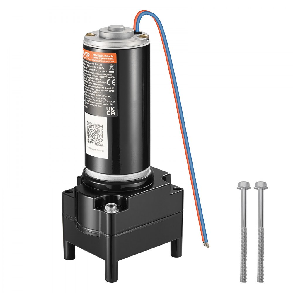 VEVOR RV 5th Wheel Landing Gear Motor, Replaces LG-142178, 2500 kg Capacity, 300W RV Fifth Wheel Power Landing Gear Motor Compatible with Lippert Venture, Atwood, Stromberg Carlson Systems, Black