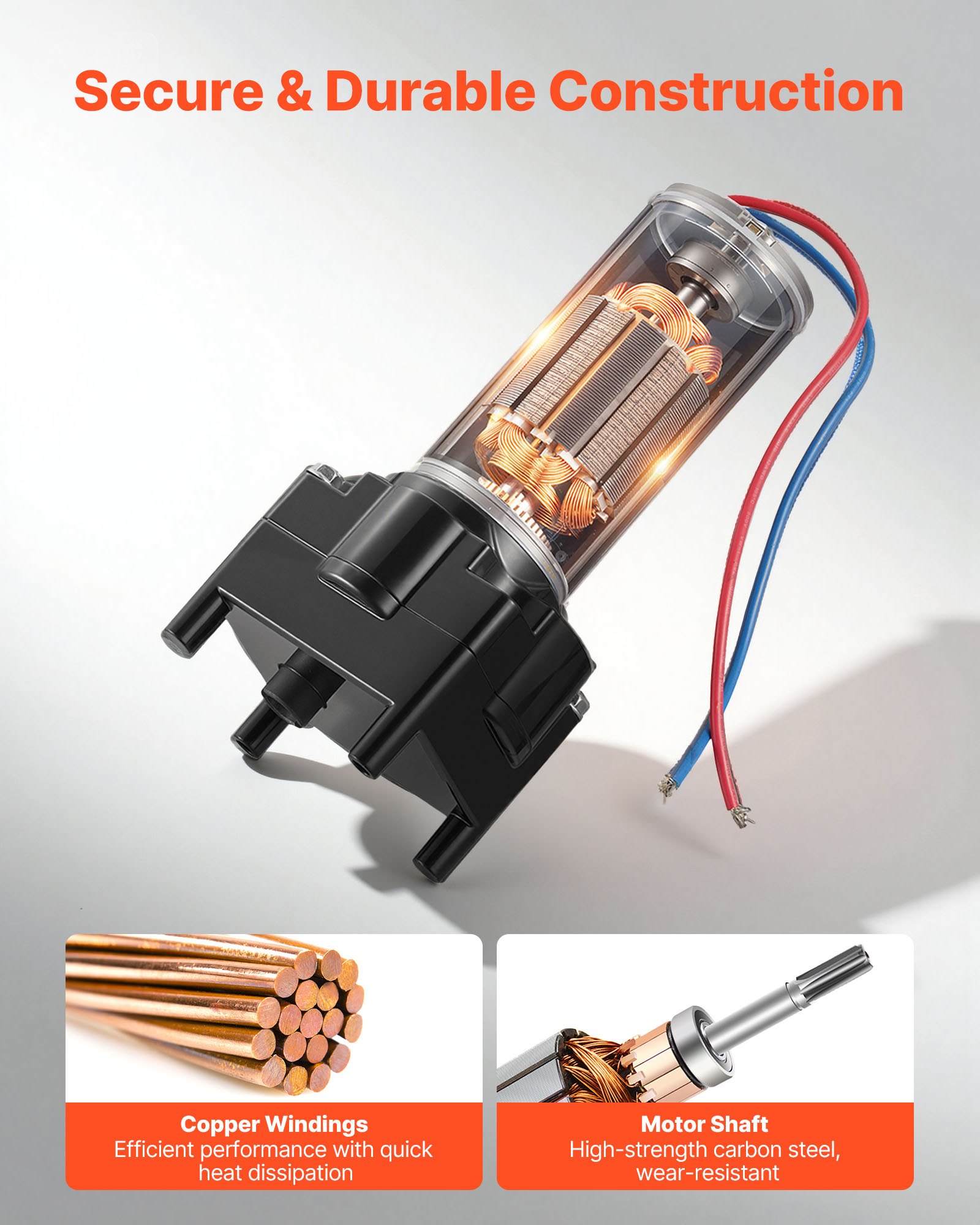 VEVOR RV 5th Wheel Landing Gear Motor, Replaces LG-142178, 2500 kg Capacity, 300W RV Fifth Wheel Power Landing Gear Motor Compatible with Lippert Venture, Atwood, Stromberg Carlson Systems, Black