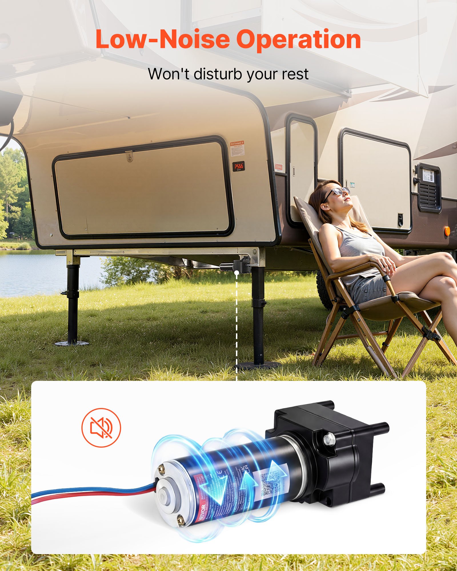 VEVOR RV 5th Wheel Landing Gear Motor, Replaces LG-142178, 2500 kg Capacity, 300W RV Fifth Wheel Power Landing Gear Motor Compatible with Lippert Venture, Atwood, Stromberg Carlson Systems, Black