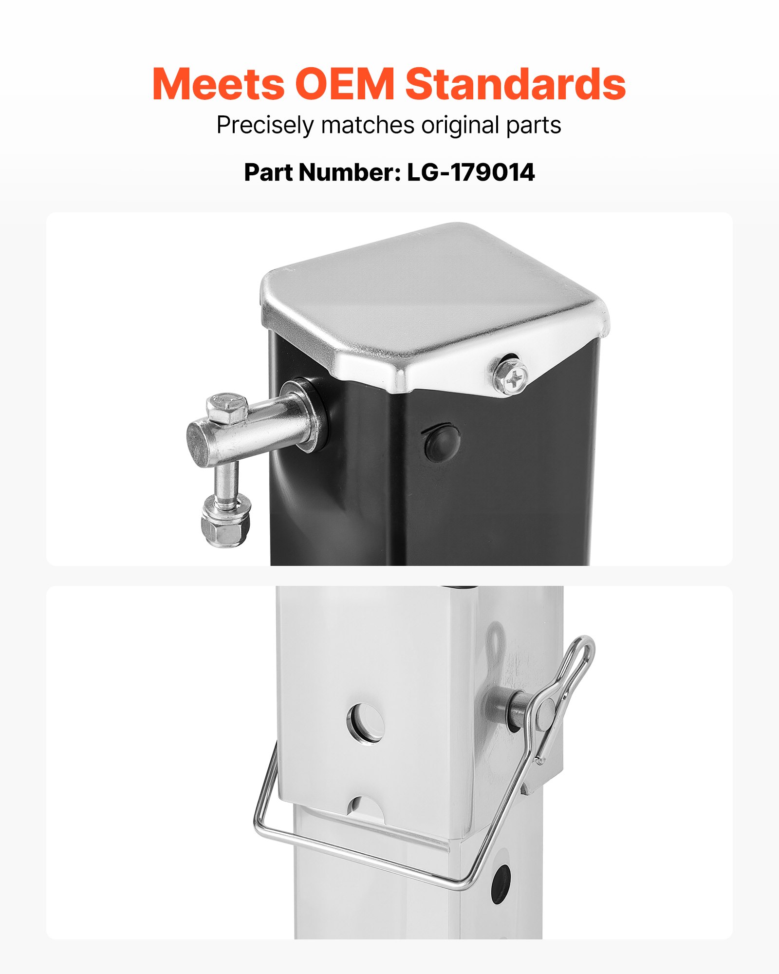 VEVOR RV Follow Fifth Wheel Landing Gear Leg 179014, 825 mm 5th Wheel Landing Gear Universal Replacement Compatible with Lippert Venture, Atwood, Stromberg Carlson Systems, with Pin and Base, Black